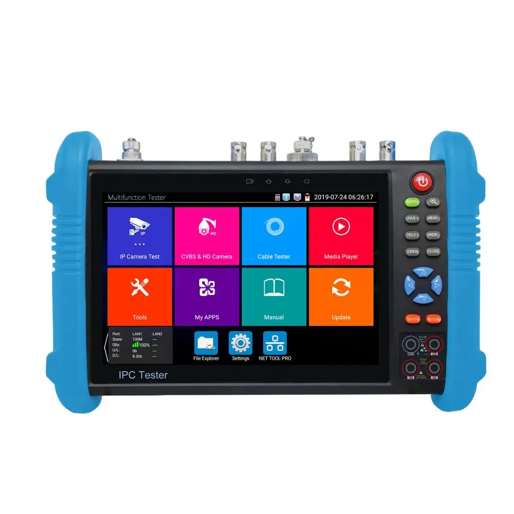 Тестер IP камеры видеонаблюдения IPC9800 Plus 4K H.265/H.264 8 Мп TVI CVI AHD SDI CVBS монитор с TDR