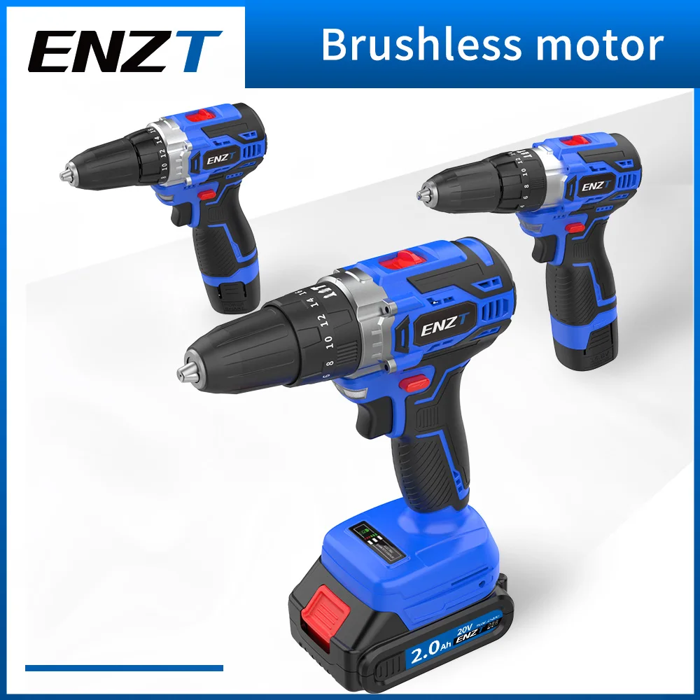 ENZT Electric Drill 2000mAh Cordless Screwdriver Mini Wireless Lithium-Ion Battery For Makita Power Tools Speed and Torque