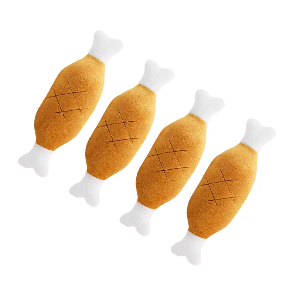 

4pcs/set Plush Squeaky Toy Plush Chicken Legs Pet Dog Chew Toy Interactive Sound Toys for Dogs Cats Pets Supplies