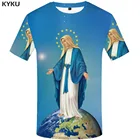 Футболка мужская KYKU World Globe, повседневная тенниска с космическим принтом, одежда с принтом Our Lady, забавная рубашка с пентаграммой для отдыха