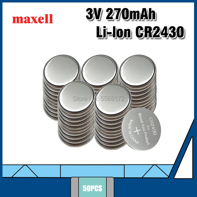 50 шт. Maxell 100% Подлинная CR2430 батарейки с кнопками 2 шт./лот 3 В литиевая батарея