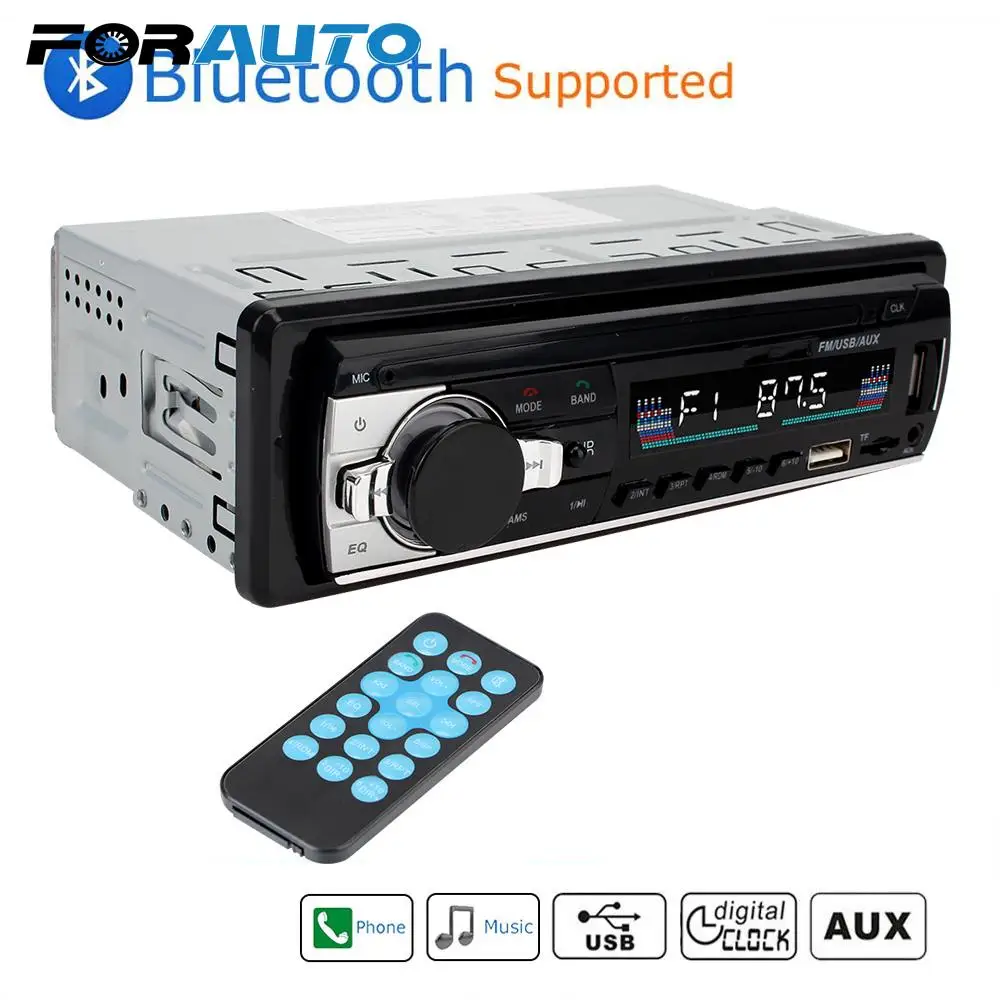 

FM Aux вход приемник Bluetooth Авторадио автомобиля MP3 мультимедиа плеер автомобиля стерео радио, SD, USB JSD-520 12В In-dash 1 din