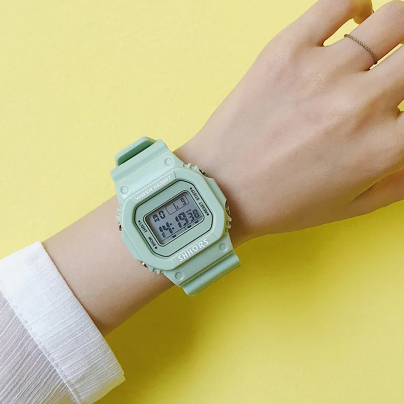 2019 новые цифровые часы модные квадратные женские многофункциональные