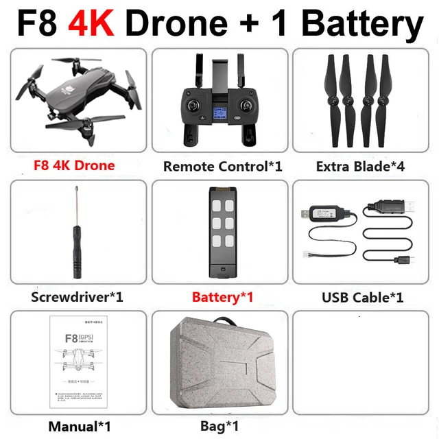 F8 gps Дрон с двухосевой антивибрационной самостабилизирующейся подвеской Wifi FPV 1080P 4K камера бесщеточный Квадрокоптер - Цвет: F8 4K 1B BAG