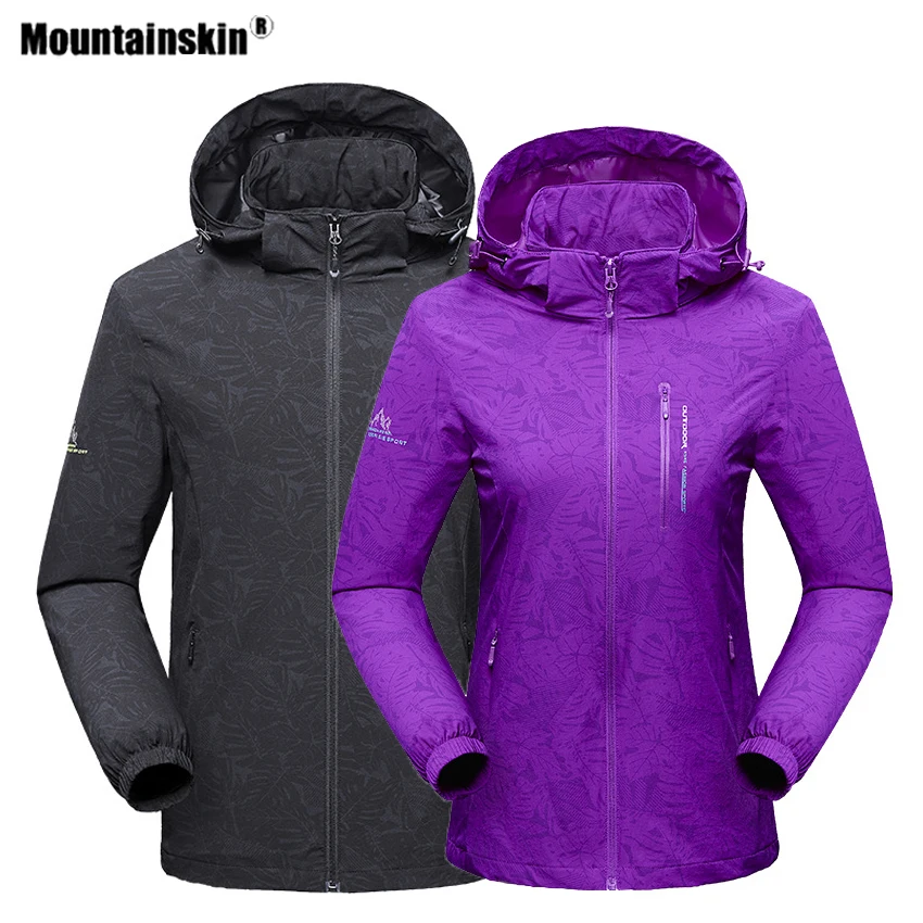 

Mountainskin Spring Men Women's Outdoor Softshell Hooded Thin Jackets Outdoor Windbreakers Climbing Camping Trekking Coats VA818