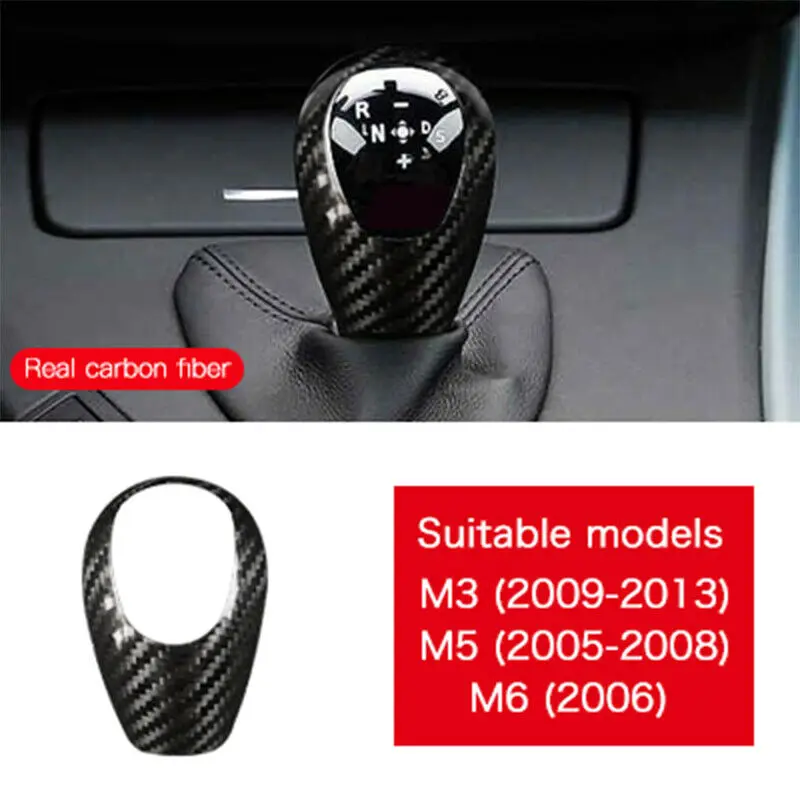 1pc Auto Gear Shift Knob Trim Carbon Fiber Sticker Protector For BMW M3 M5 M6 Replacement Car Interior Accessory | Автомобили и