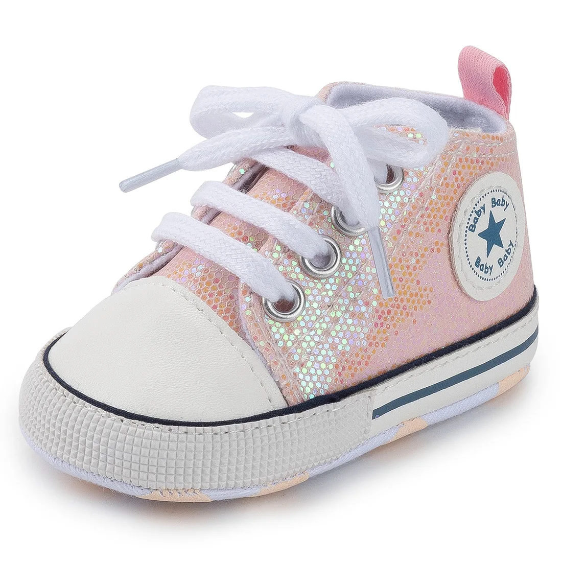 

PatPat Baby / Toddler Fashionable Paillette Lace-up Prewalker Shoes