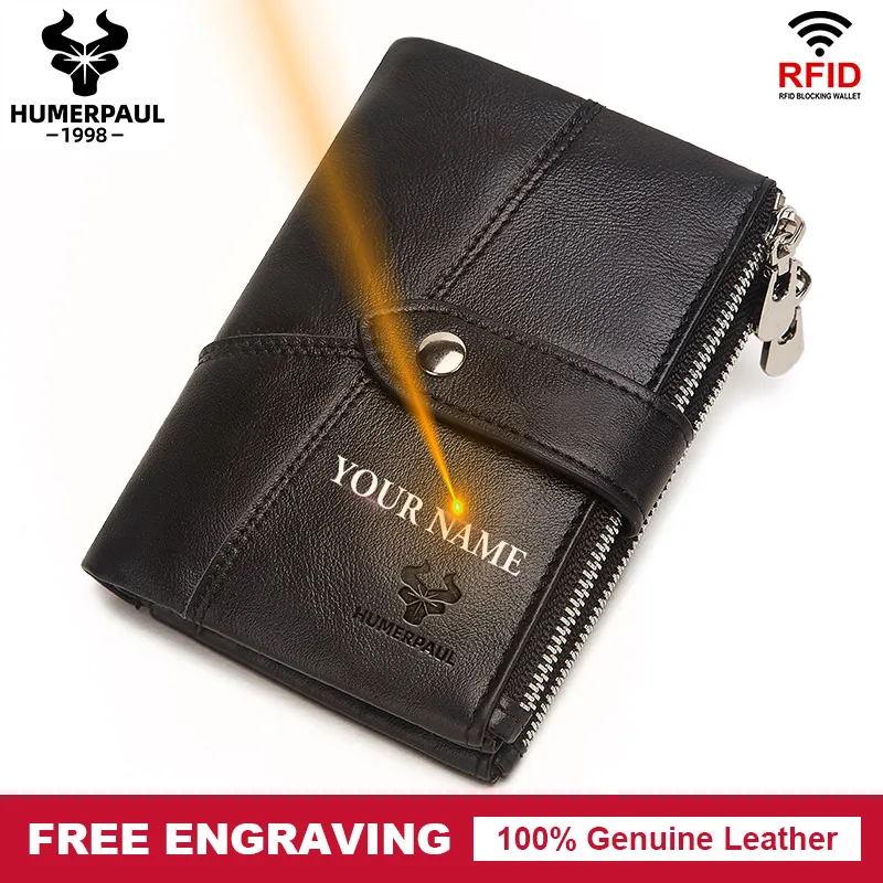 Мужские кожаные кошельки от известного бренда Rfid роскошный Короткий Мужской