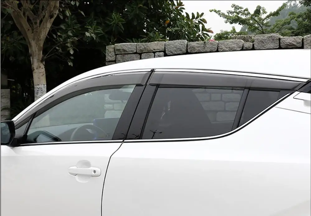 4 шт. хромированный оконный козырек дефлектор солнцезащитный дождь щит для 17-18