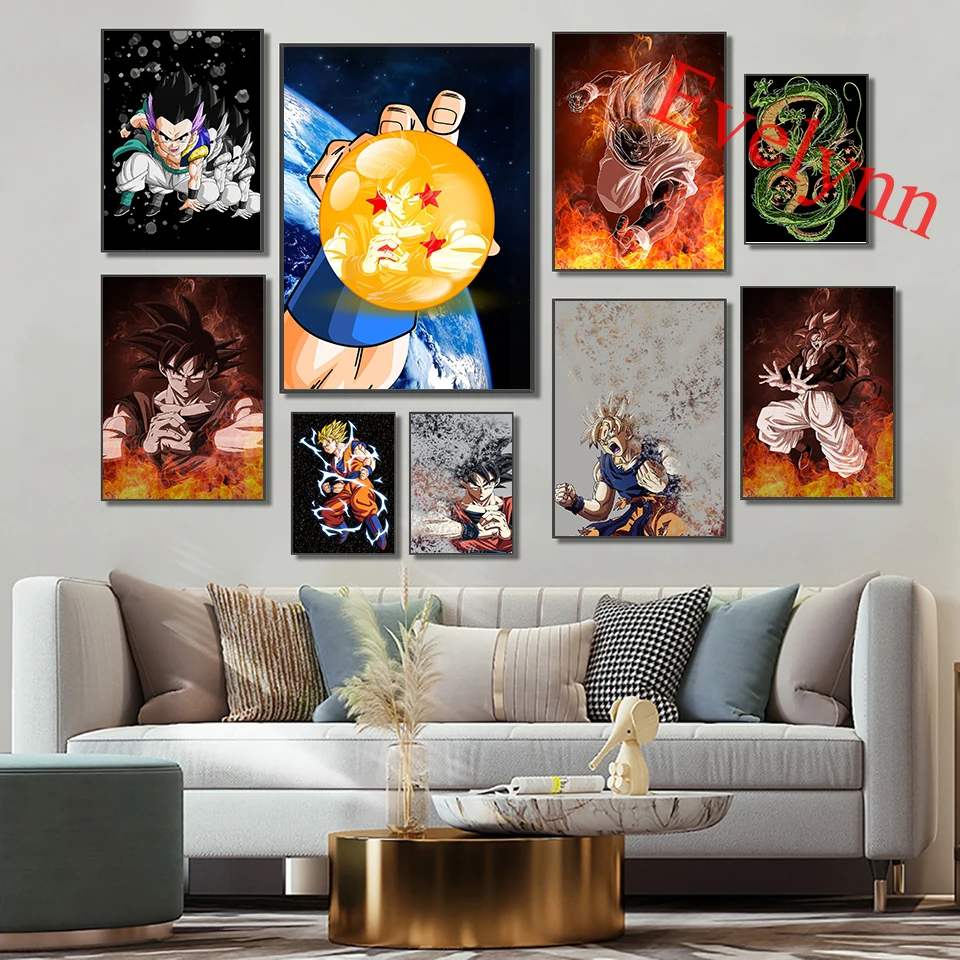

Japanese Anime Dragon Ball Super Goku Poster Modern Home Decor Canvas Nordic Wall Art Print Cartoon Painting Children Room Decor