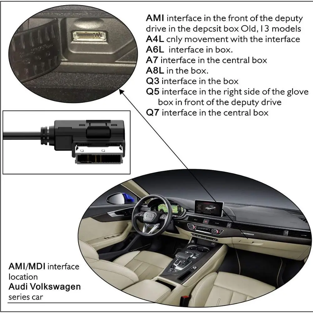 Музыкальный интерфейс AMI MMI AUX 3 5 мм Jack Aux-in MP3 адаптер кабель для Audi A3/A4/A5/A6/A8/Q5/Q7/R8/TT vw