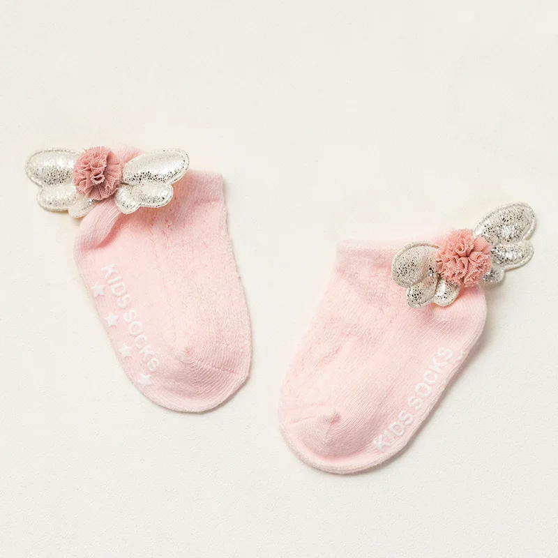 Girls Baby Socks Thin Cotton With Wings Non-slip Newborn Children | Детская одежда и обувь