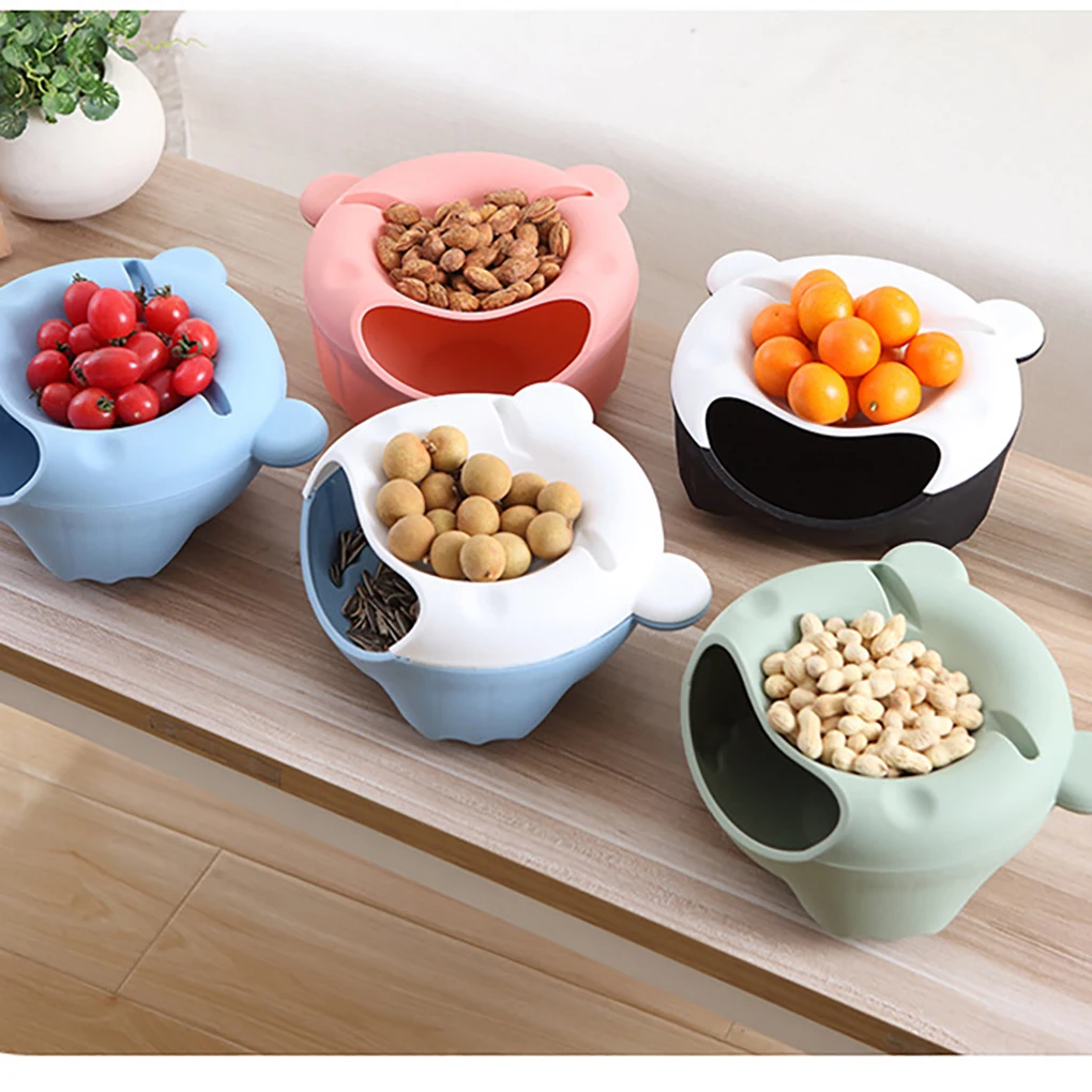 

Kitchen 2 Layer Trash Can Fruit Nut Dish Bin Trash Bin Kitchen Dustbin Garbage Rubbish Bin Garbage Can Waste Bin For Kitchen
