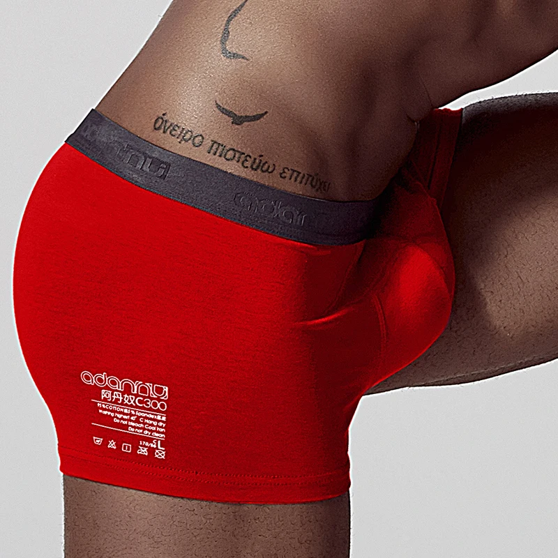 AD304-Red ORLVS однотонные боксеры, мужское нижнее белье, сексуальное Брендовое нижнее белье, мужское дышащее хлопковое нижнее белье, мужские боксеры, боксеры, шорты для мужчин, Cuecas OR118 - Цвет: AD304-Red