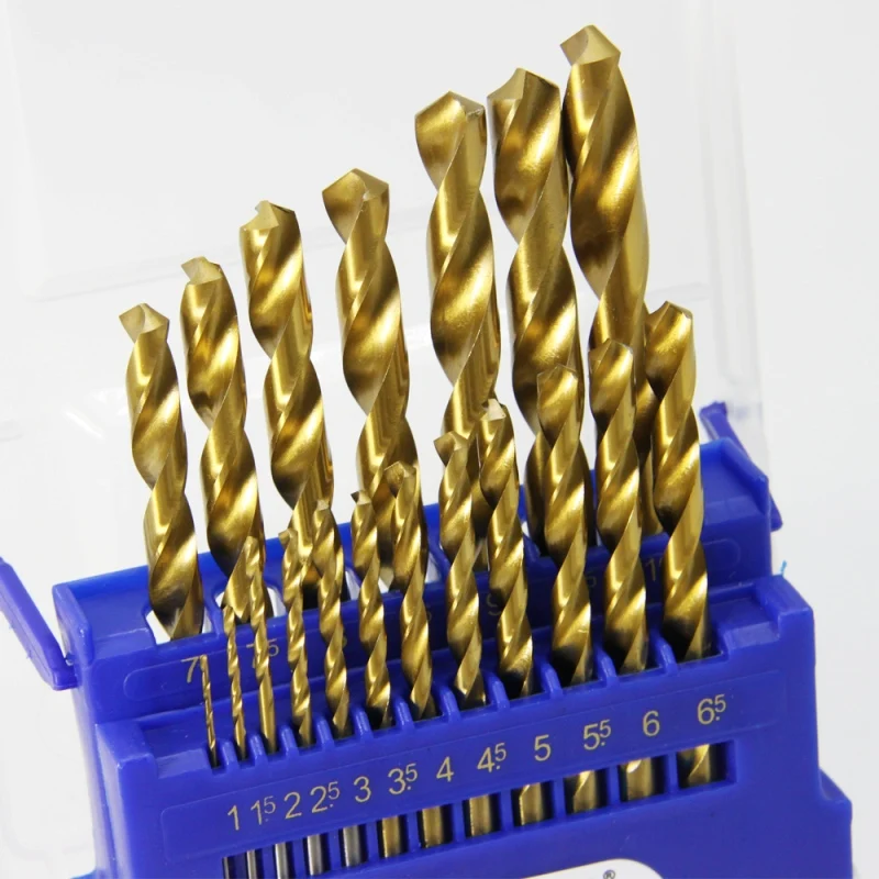 19 шт. набор спиральных Сверл из быстрорежущей стали с титановым покрытием 1 5 10