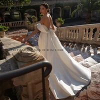 adln sexy front slit satin wedding dress custom made sweetheart beaded sweep train a line bridal wedding gown plus size