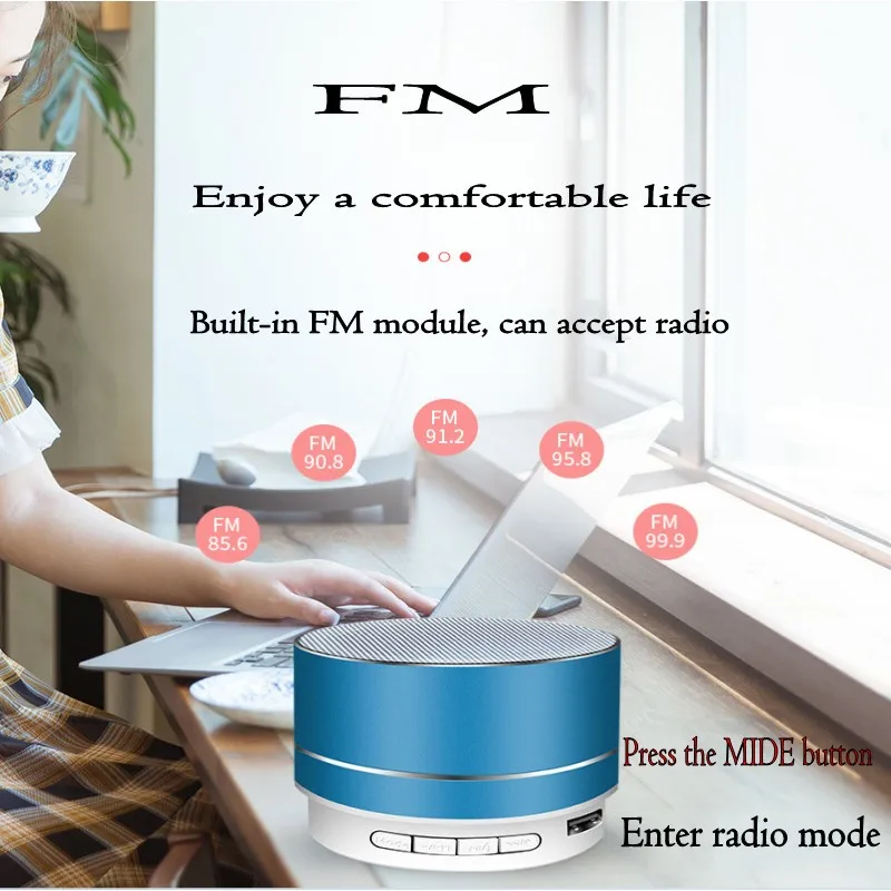LED wireless mobile phone bluetooth speaker USB subwoofer portable waterproof FM radio home theater system bluetooth speaker 2