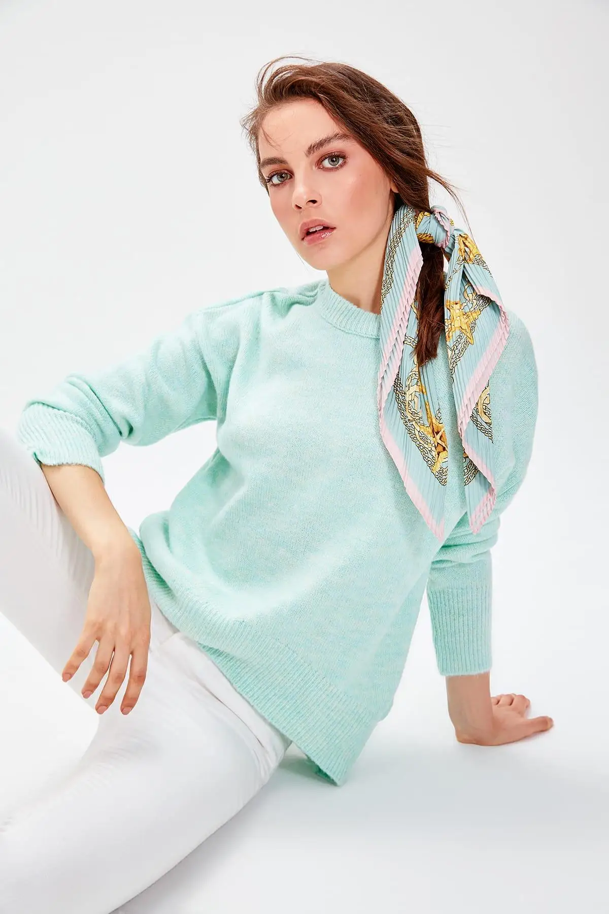 Trendyol мятный велосипед воротник свитер TWOAW20FV0140| |