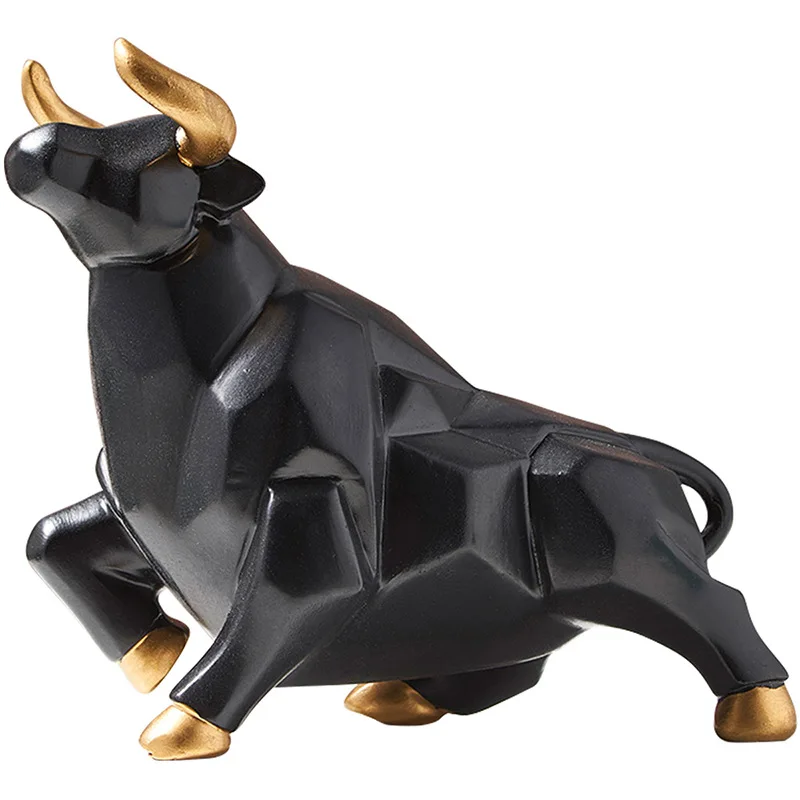 

Nordic Resin Cattle Shape Ornaments Home Desktop Decorations Porcelain Animal Figurine Bull Miniatures Home Decor Animal Model