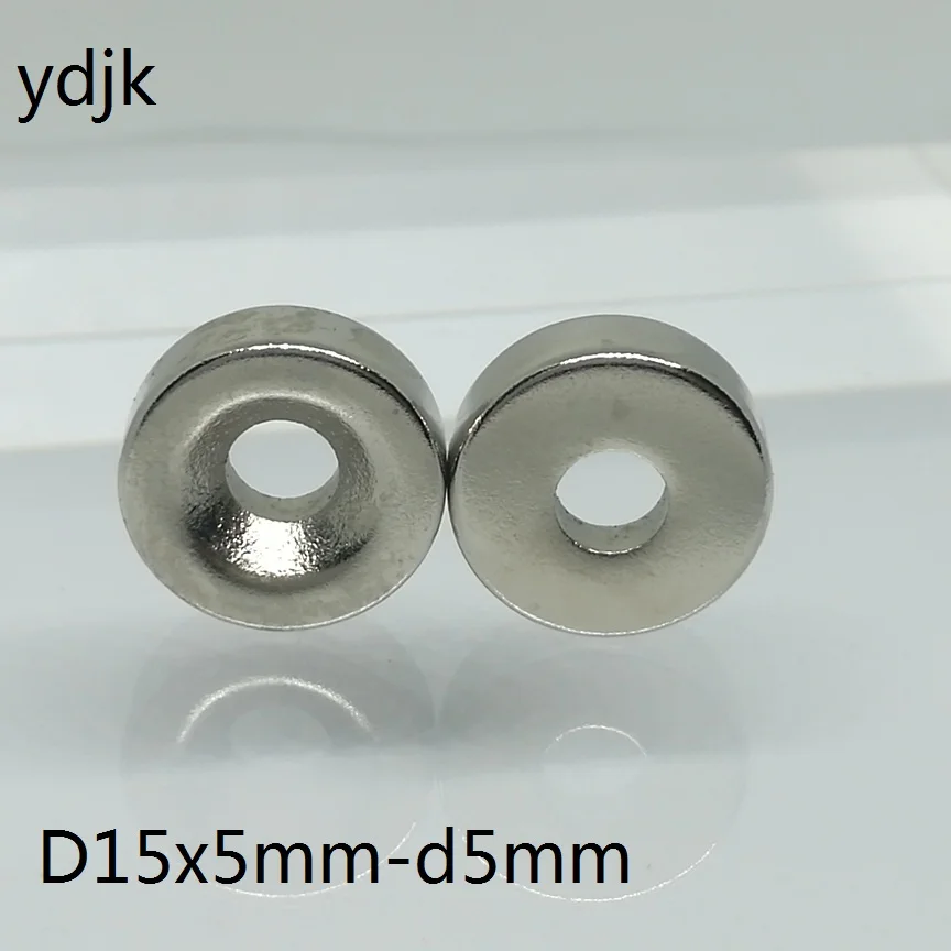 Дисковый магнит 50 шт./лот 15x5 отверстий D5 N38 сильный мм D с потайной магнитной