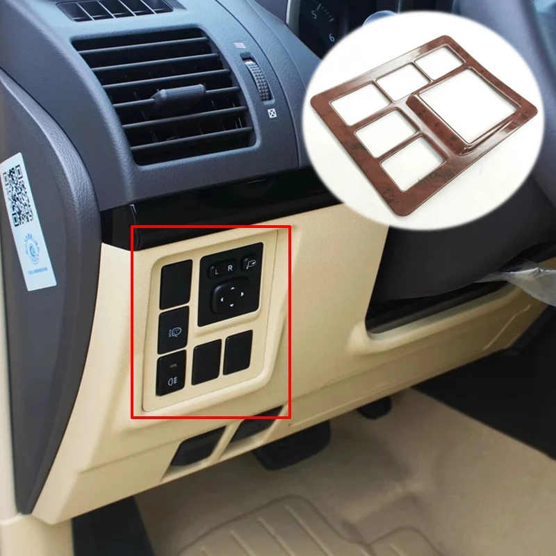 

ABS Plastic For Toyota Land Cruiser Prado FJ150 2010-2017 LHD Car Headlamps Adjustment Switch Cover Trim car styling 1pcs