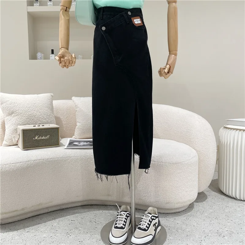 

Women's Clothing Spring Summer 2021 Niche Design Fashion High Waist Side Split A-line Denim Skirt