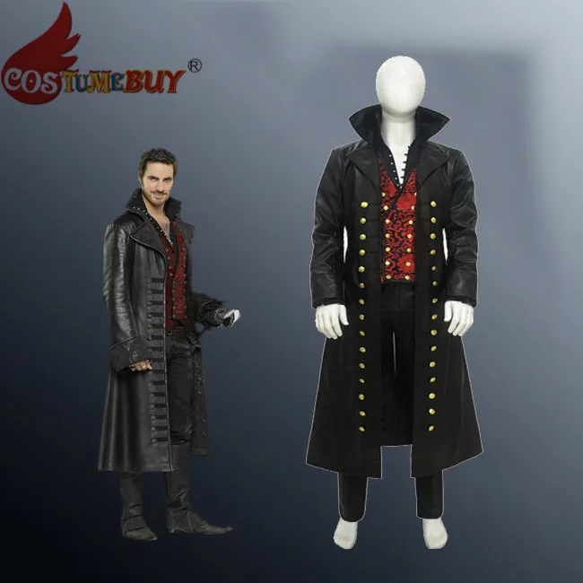 Costumebuy Once Upon a Time Киллиан Джонс Капитан Крюк Косплей Костюм Пиратский крюк Косплей Хэллоуин униформа наряд на заказ