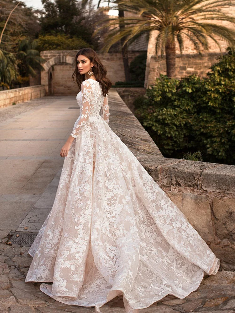 

Hi Shy Bride New simple wedding dress backless sleeveless design chiffon lace bride dresses princess dress plus size tailor-made