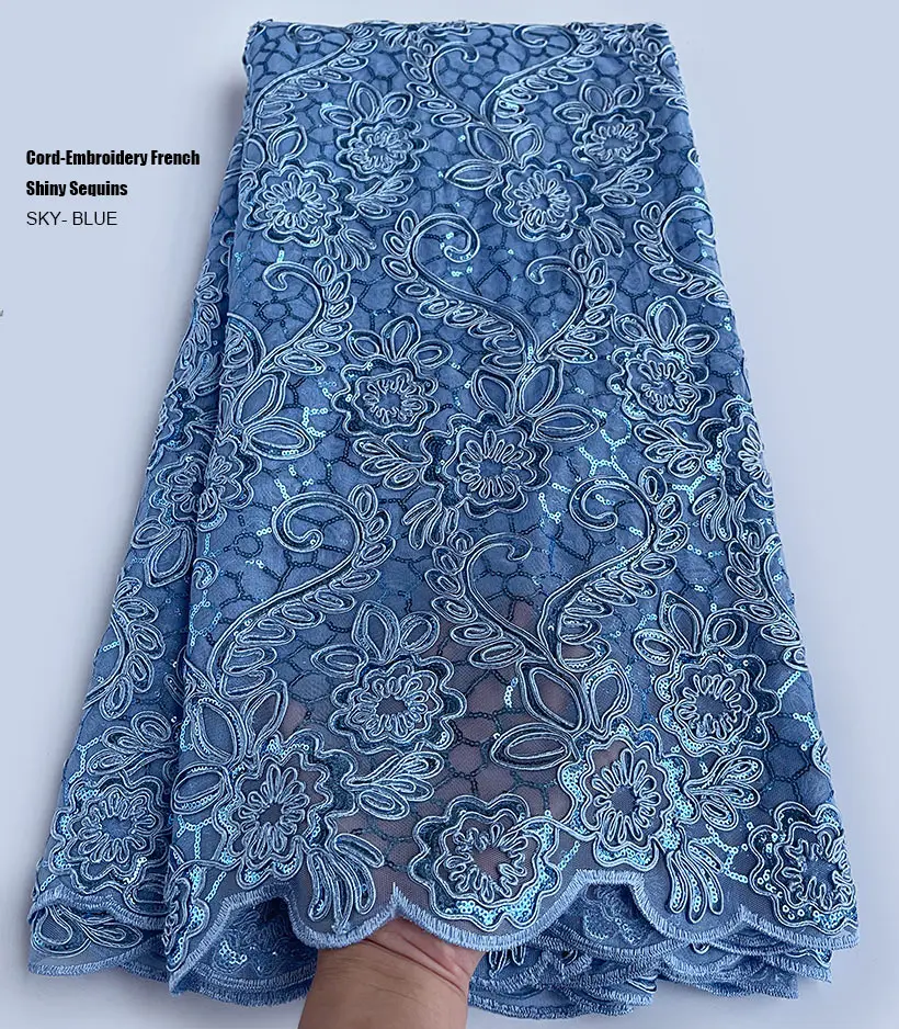 Тяжелый шнур вышивка французское кружево Блестящие Блестки африканская