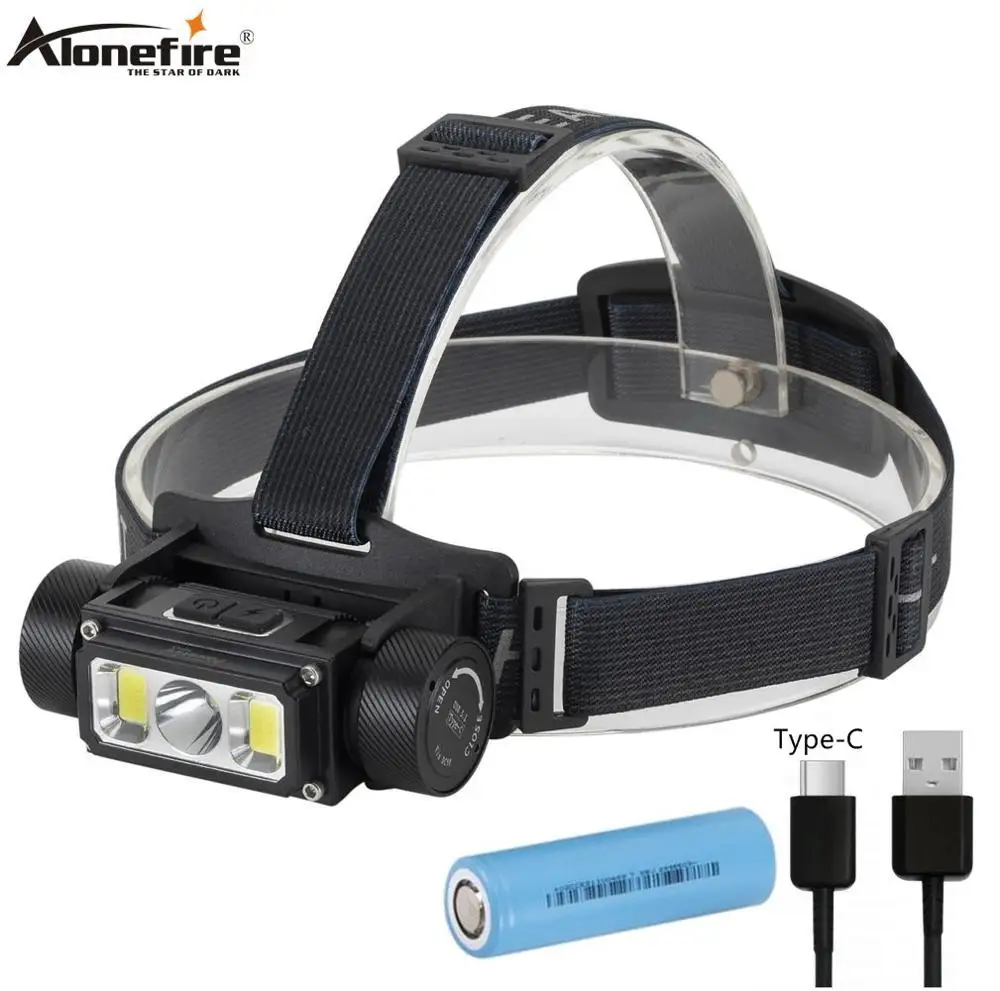 Портативный светодиодный налобный фонарь Alonefire HP43 XPG2 + COB USB Перезаряжаемый