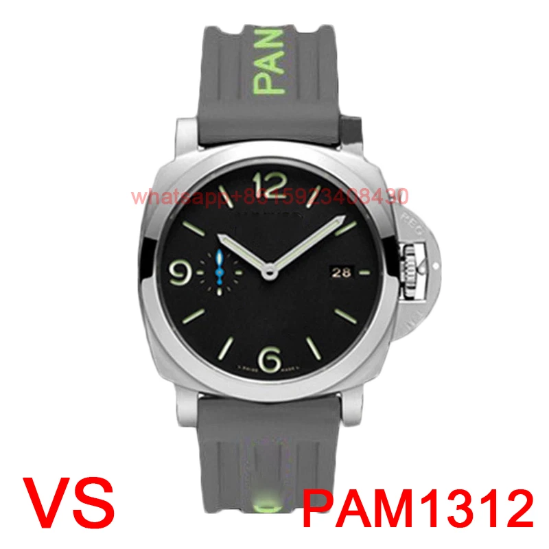 

Men's Automatic Mechanical Watch NEW PAM1312 VSF 1:1 Best Edition on Black Leather Strap Super Clone Replica