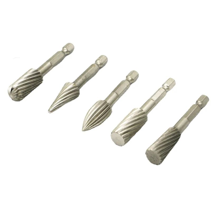 

5-Piece Hard High Speed Steel Rotary File Rotating Graver Rotating Grinding Head Polishing Rasp