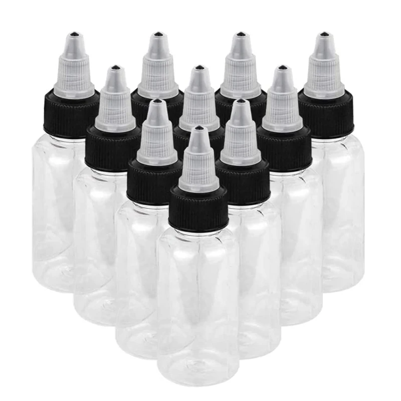 

100pcs 30ml 60ml 100ml 120ml Plastic Dispensing Bottles Boston Round PET Clear Squeeze Bottle With Twist Top Caps