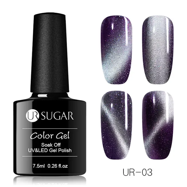 Glitter 3 Ur Sugar 9D глаз хамелеона кота Гель-лак для ногтей УФ Магнитный Гель-лак золотой цвет замачиваемый УФ светодиодный Гель-лак для ногтей маникюрный лак - Цвет: Glitter 3