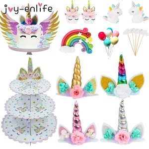 Украшения для торта в виде единорога, подставка для обертка для капкейков вечерние украшение для дня рождения, вечевечерние, детские праздничные принадлежности
