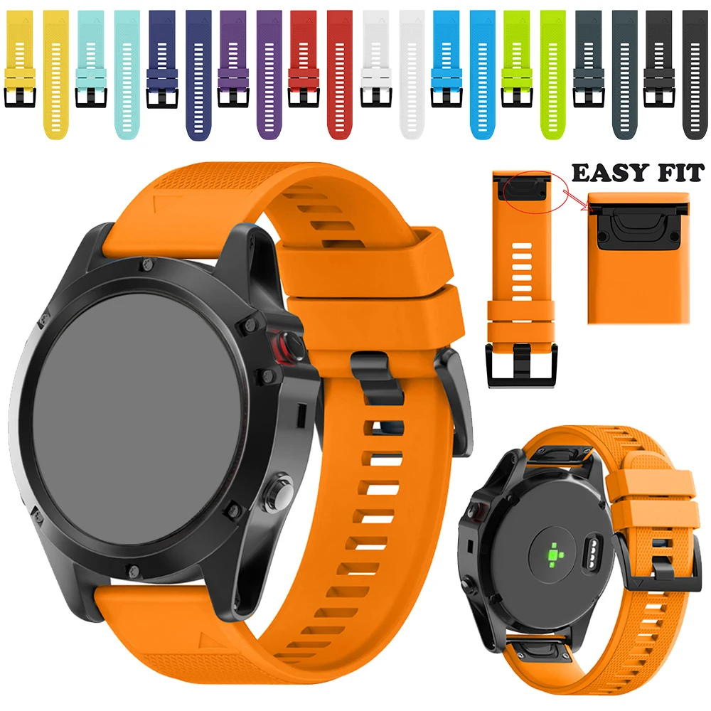 Ремешок для наручных часов Garmin fenix 5X 3 3HR быстросъемный силиконовый браслет D2