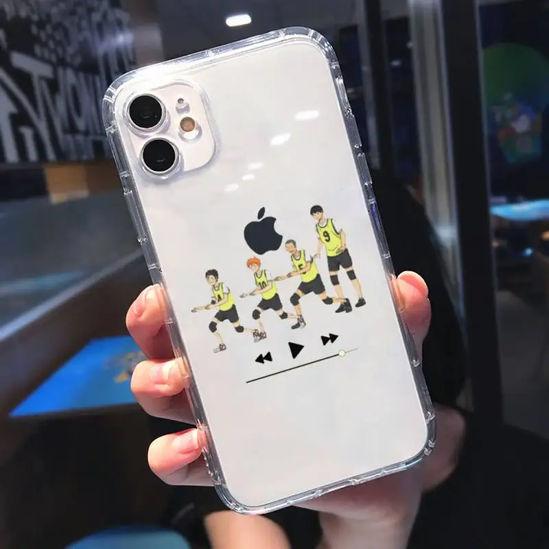 

Cute Japan Anime Haikyuu Clear Phone Case Transparent for iPhone 11 12 mini pro XS MAX 8 7 6 6S Plus X 5S SE 2020 XR