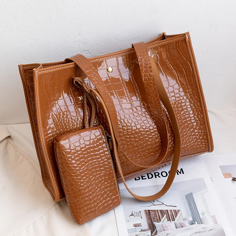 

Large female bag, High-quality leather, Stone pattern design, Women's shoulder bag, Winter Women's handbag, Girl's wallet.simple