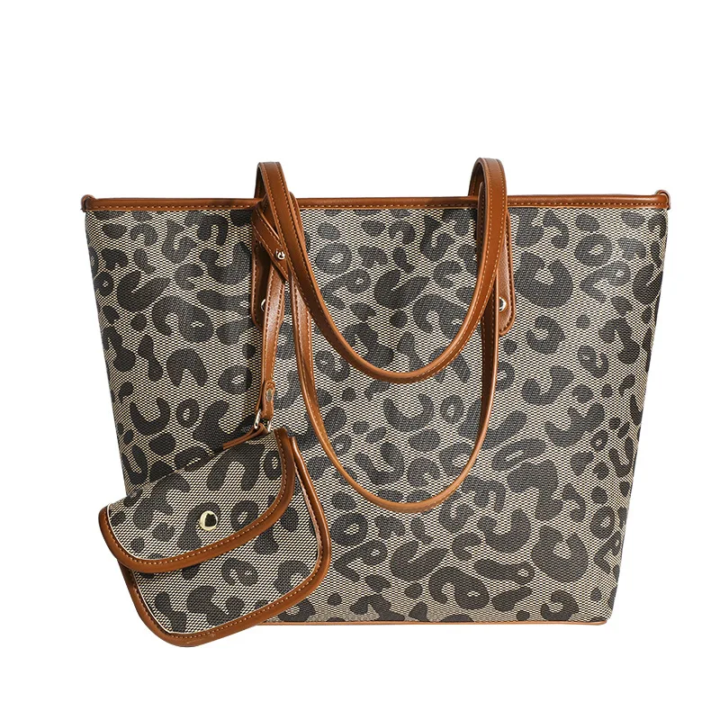 Light luxury bag women's bag net red retro leopard print bag large capacity fashion handbag mother bag live explosion