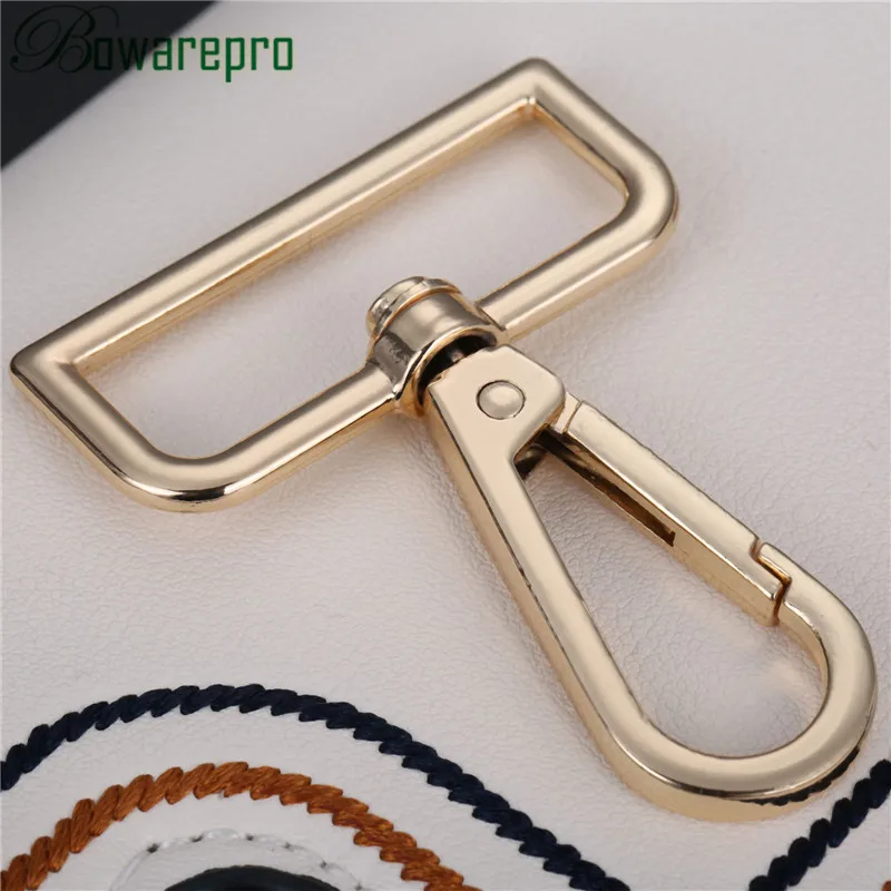 38mm Glod Bowarepr 16 38 мм и нержавеющая сталь металлический корпус Кожаная сумка Сумки из натуральной кожи кошелек ремень через плечо застежкой зажим пусковое устройство брелок-карабин для ключей брелок для ключей цепи для собак воротник оснастки - Цвет: 38mm Glod