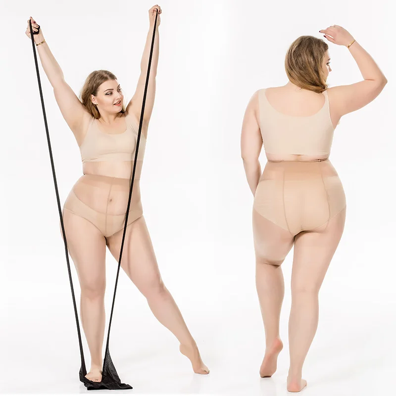 2 шт. ультра-тонкие колготки большой Размеры женские супер стрейч больших