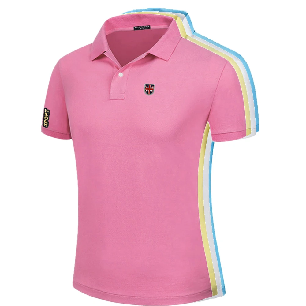 

High Quality New Ladies Polo Short Sleeve Lapel 100% Cotton Fashion Ladies Embroidered Logo Polos Shirt Casual Slim Tennis Top