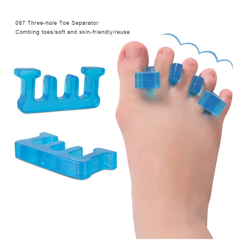 

2 шт., силиконовые разделители для пальцев ног, с 3 отверстиями