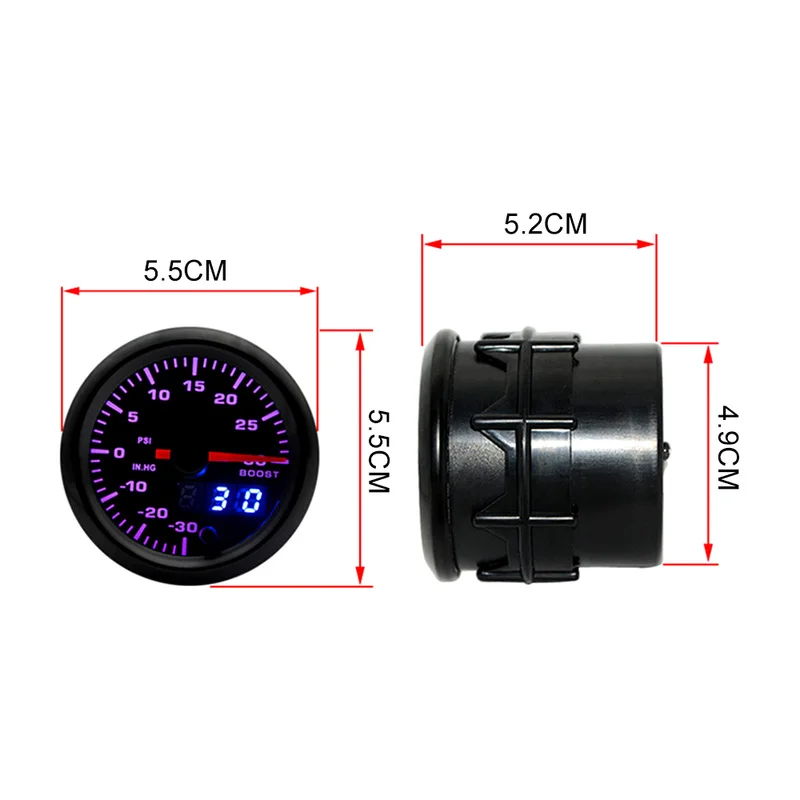 2 &quot52 мм 7 цветов светодиодный автомобильный турбо Boost Gauge PSI метр аналоговый