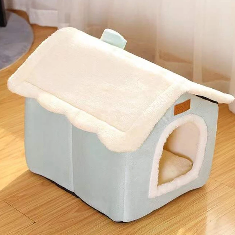 

Cat House Dog Cave Pet Supplies Cats Bed Fully Enclosed Warm Winter gatos Foldable Deep Sleep Cozy Kennel Tent Nest Cushion