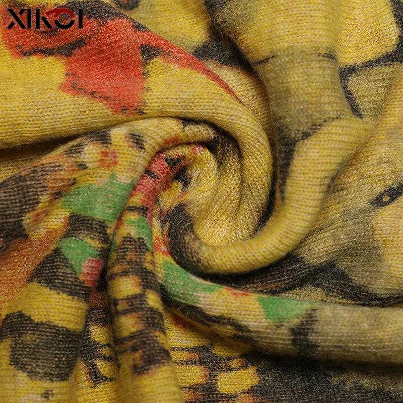 XIKOI негабаритный свитер женский пуловер длинное платье рукав &quotлетучая мышь&quot с