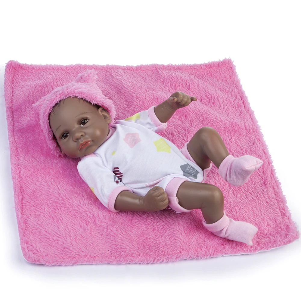 28cm Mini 11 Inch Full Silicone Reborn Baby Dolls Alive Lifelike Real Realistic Cute Black Kids For Gift Bath Toys | Игрушки и хобби