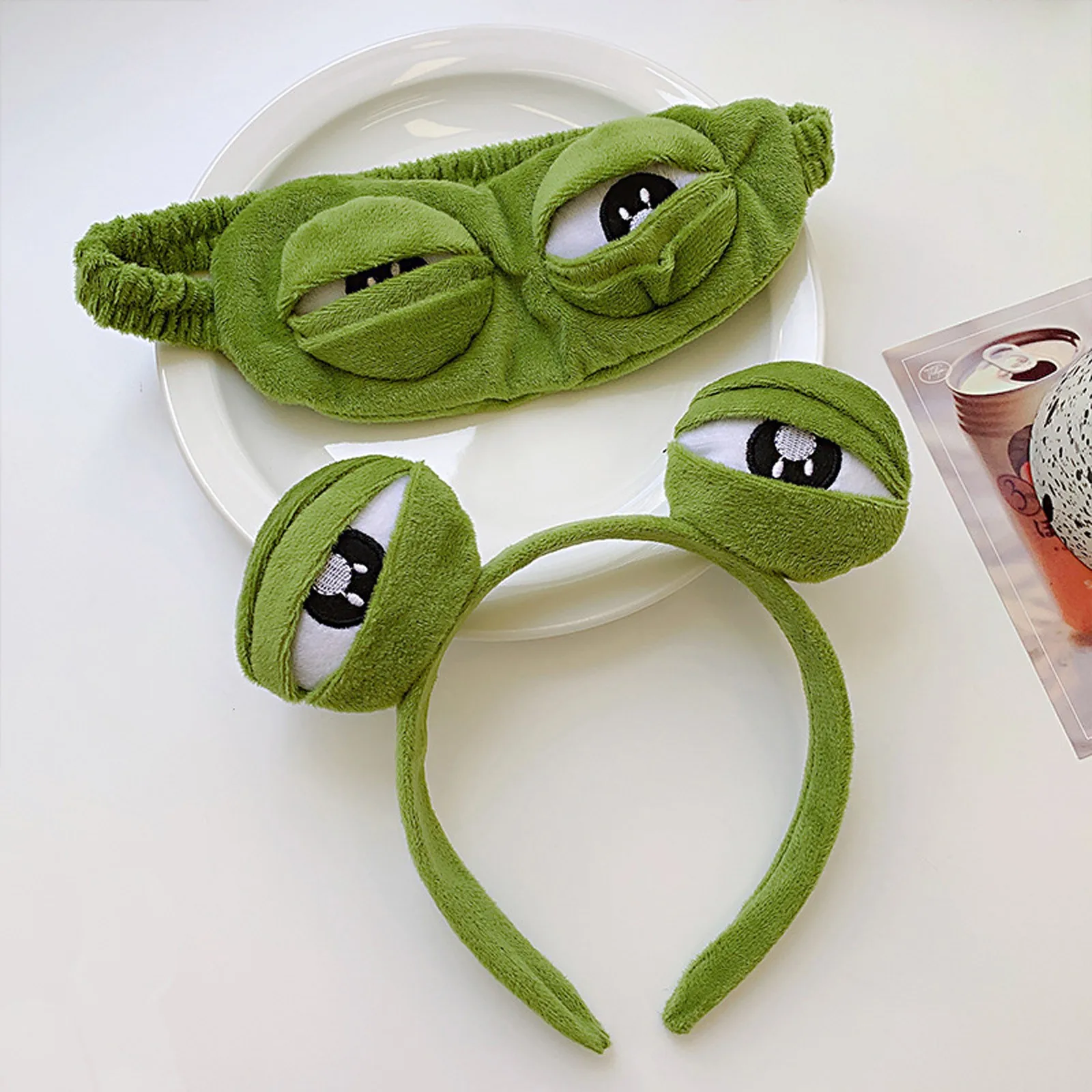Забавная креативная 3d маска для глаз Pepe The Frog Sad Обложка зеленая фотомаска сна