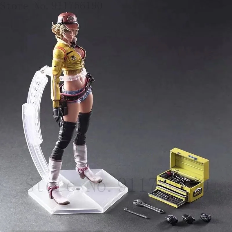 Play Arts Final Fantasy Cindy Aurum Action Figure Toys Cloud Collectable Model Christmas Gifts 25CM