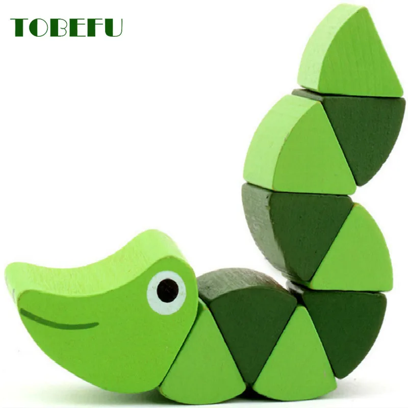Colorful Wooden Worm Puzzles Kids Learning Educational Didactic Baby Development Toys Fingers Game for Children Montessori Gift